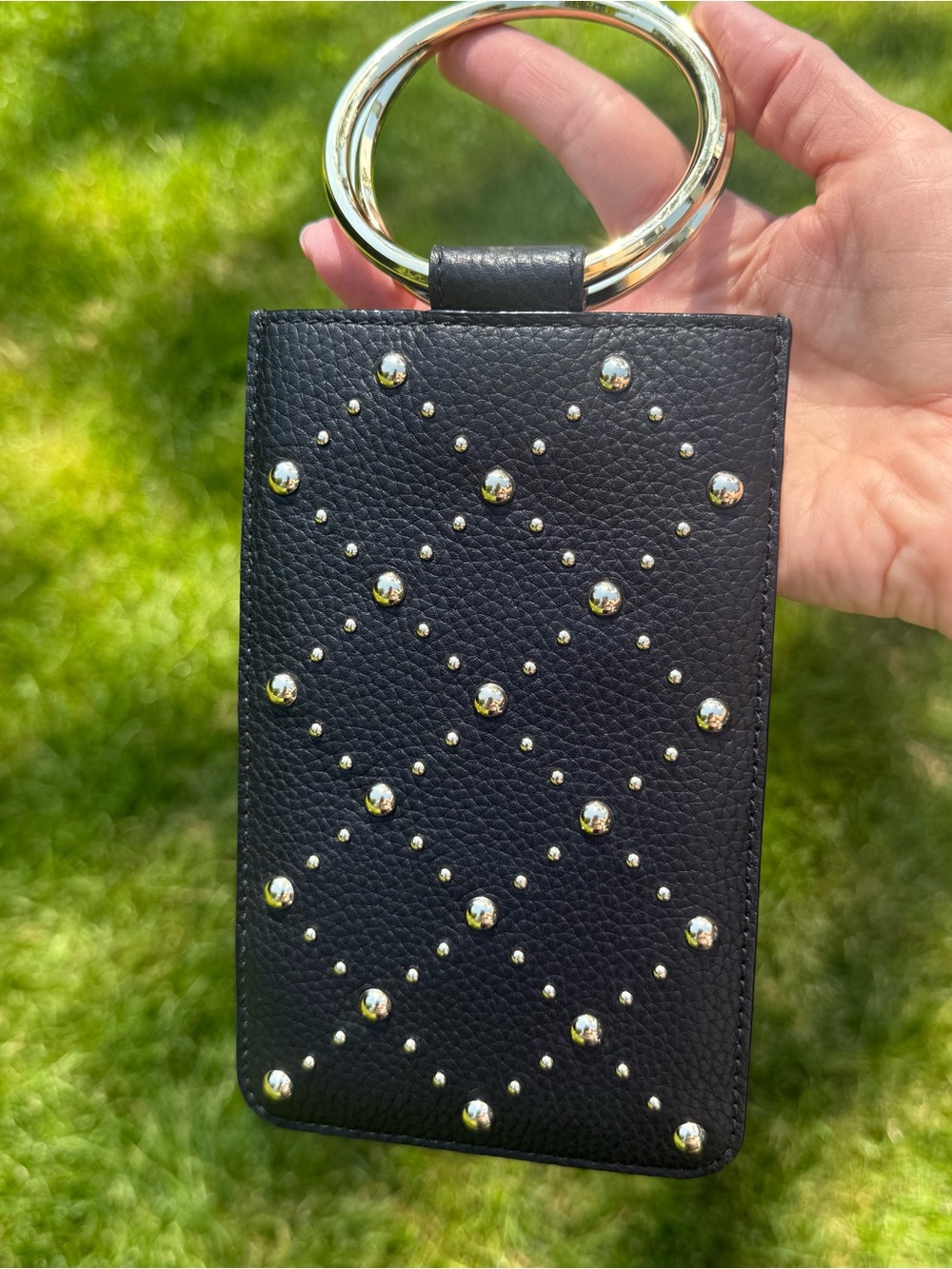 Kate Spade Halo Studded Wristlet Black Bangle Phone Case - Picture 2 of 10